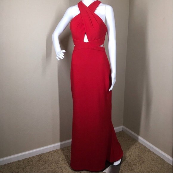 JS Collection Red Cutout Dress - Size 10 - Picture 1 of 6